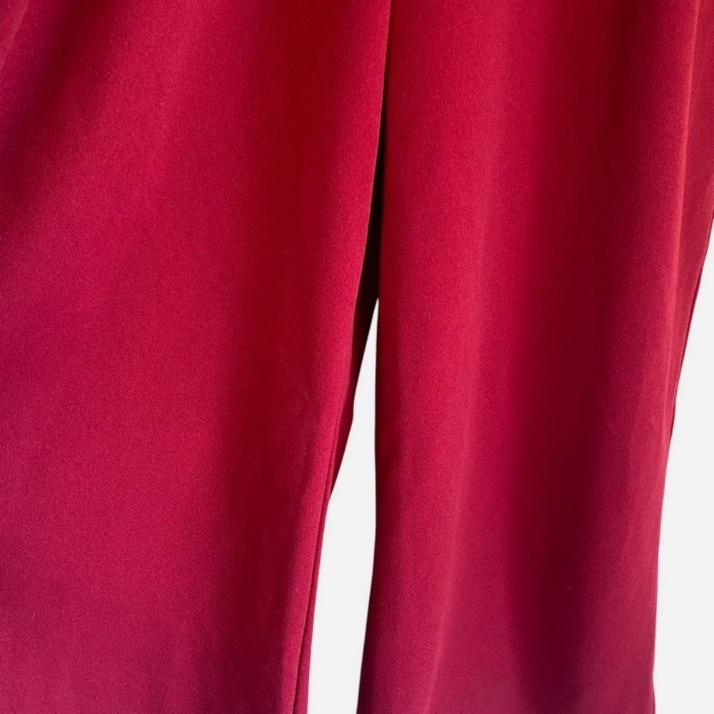 NWT Aqua 4 Bloomingdales Red Wine Wide Leg Cropped Jumpsuit Tie Waist Stretch Sm - Picture 3 of 7
